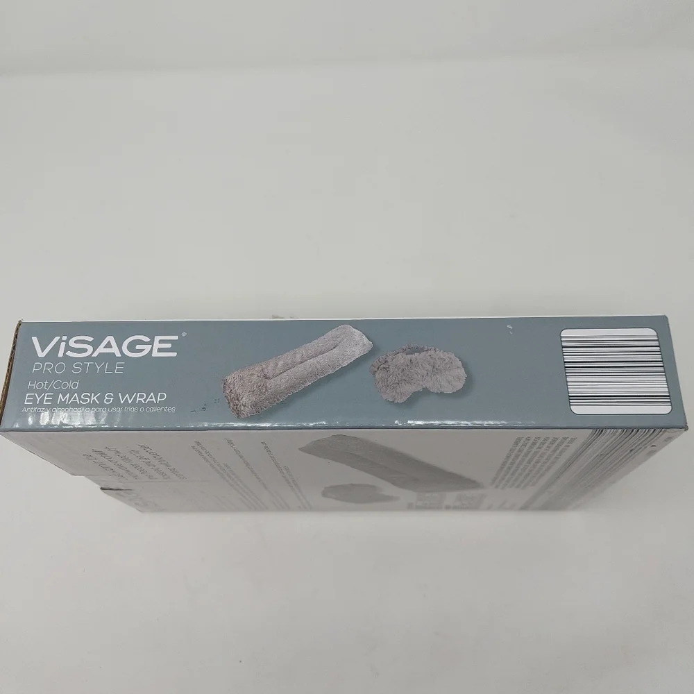 Visage Pro Style Eye Mask & Wrap Grey Fuzzy Lavendar Scented Hot Or Cold Therapy